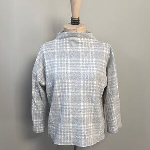 Discount SHIPPING!! Banana Republic Funnel Neck Gray Plaid Top M